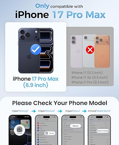 Miniatura 2 de Funda para iPhone 17 Pro Max con función atril y botón de control de cámara, compatible con MagSafe y protección completa de la cámara, funda