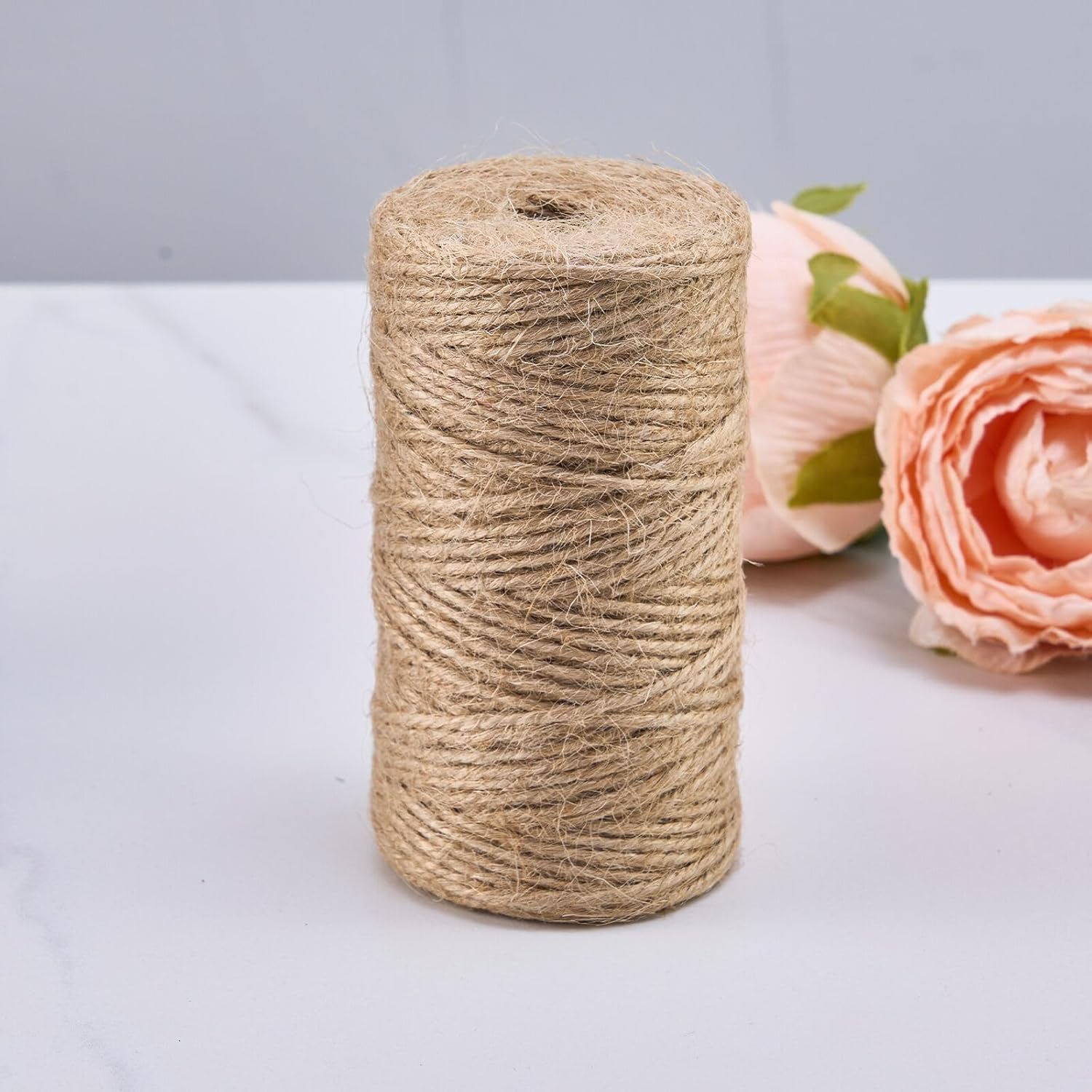 White String, Cotton Bakers Twine, 656 Feet 2MM Natural White Cotton String for Crafts, Gift Wrapping Twin