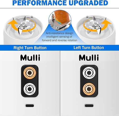 Miniatura 8 de Mulli Licuadora portátil, batidora personal recargable por USB para batidos y batidos, mini licuadora con seis cuchillas para comida de bebé,