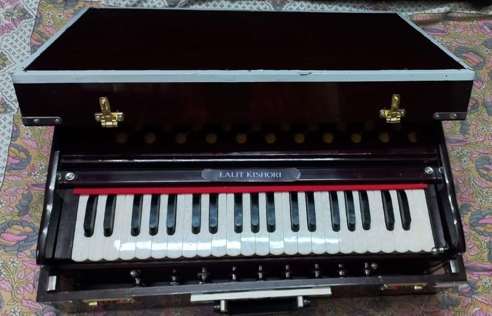 9 stop, 3-1 2 Octaves Harmonium | Strumento musicale indiano originale | Sistema audio classico Hard Key | Sangeet Special Double Reed | Serrature numerate con borsa imbottita