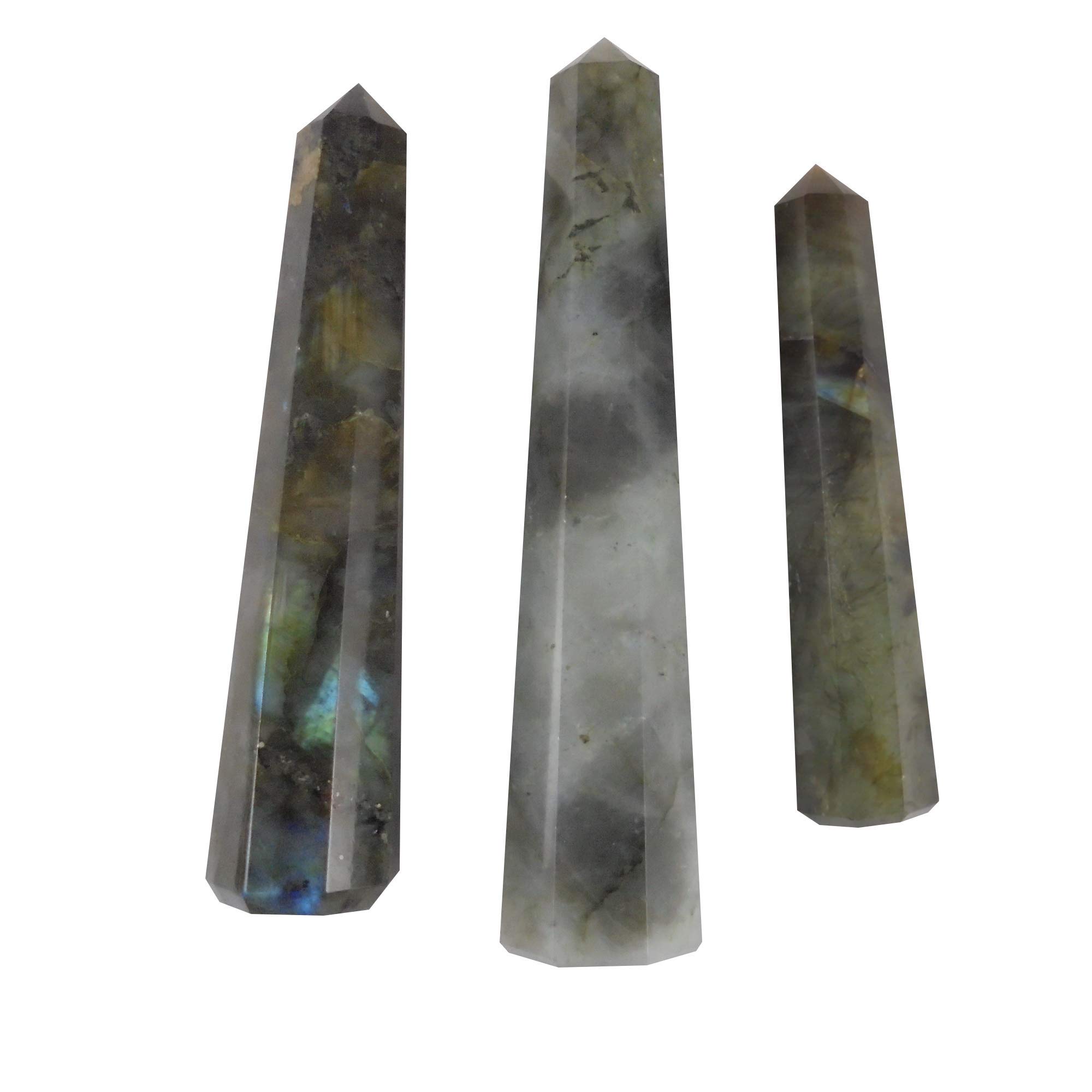 eshoppeeeshoppee 90-100 gm vastu feng Shui labrodarite Stone Pencil Wand, Crystal Stone.