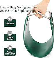 Vista 4 de WUWEOT Asiento de columpio, columpio de repuesto con anillo triangular de metal, soporta 250 libras, resistente, 24 x 6 pulgadas, juego de columpios