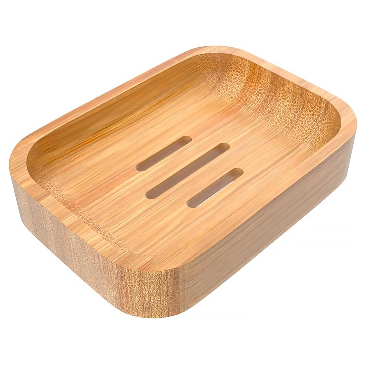 HIQUAY Bamboo Soap Holder, Natural Wooden Bamboo Soap Dish Storage, Bar Soap Travel Container Kitchen Sink Soap Tray Natural Dish Soap Holder for Shower Wall, Kitchen Sink Tray Bathroom Accessory Set