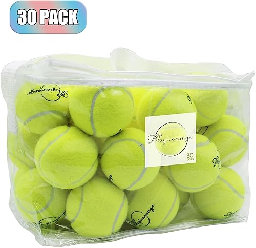 Vista 2 de Magicorange Tennis Balls, 30 Pack Advanced Training Tennis Balls Practice Ball, Pet Dog Playing Balls,Good for Beginner Training Ball Verde