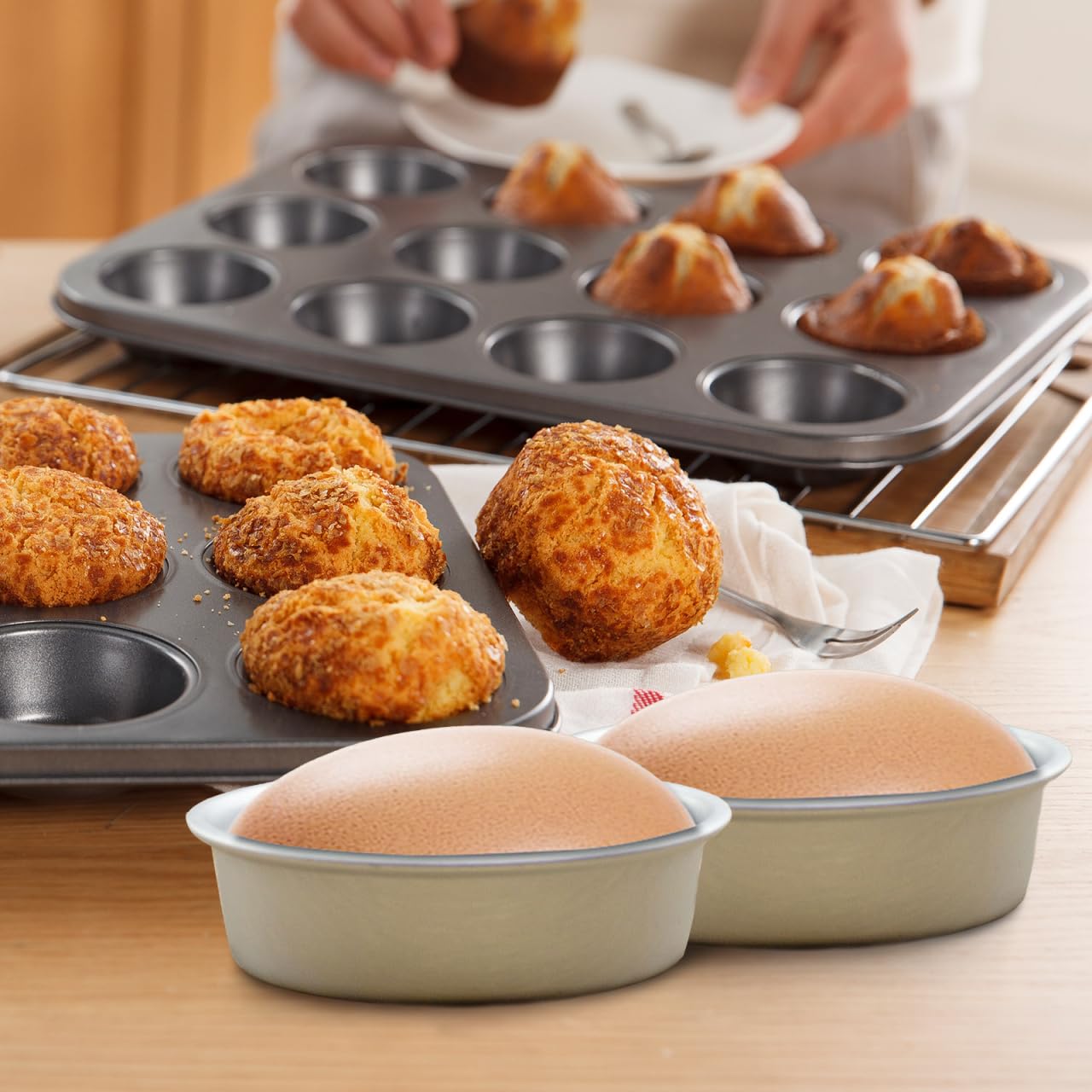 Luxshiny Molde para flan, 10 unidades, mini molde para tartas de queso, molde ovalado, molde para pudín de huevos, mini latas para hornear para hornear, cocinar mini moldes para tartas