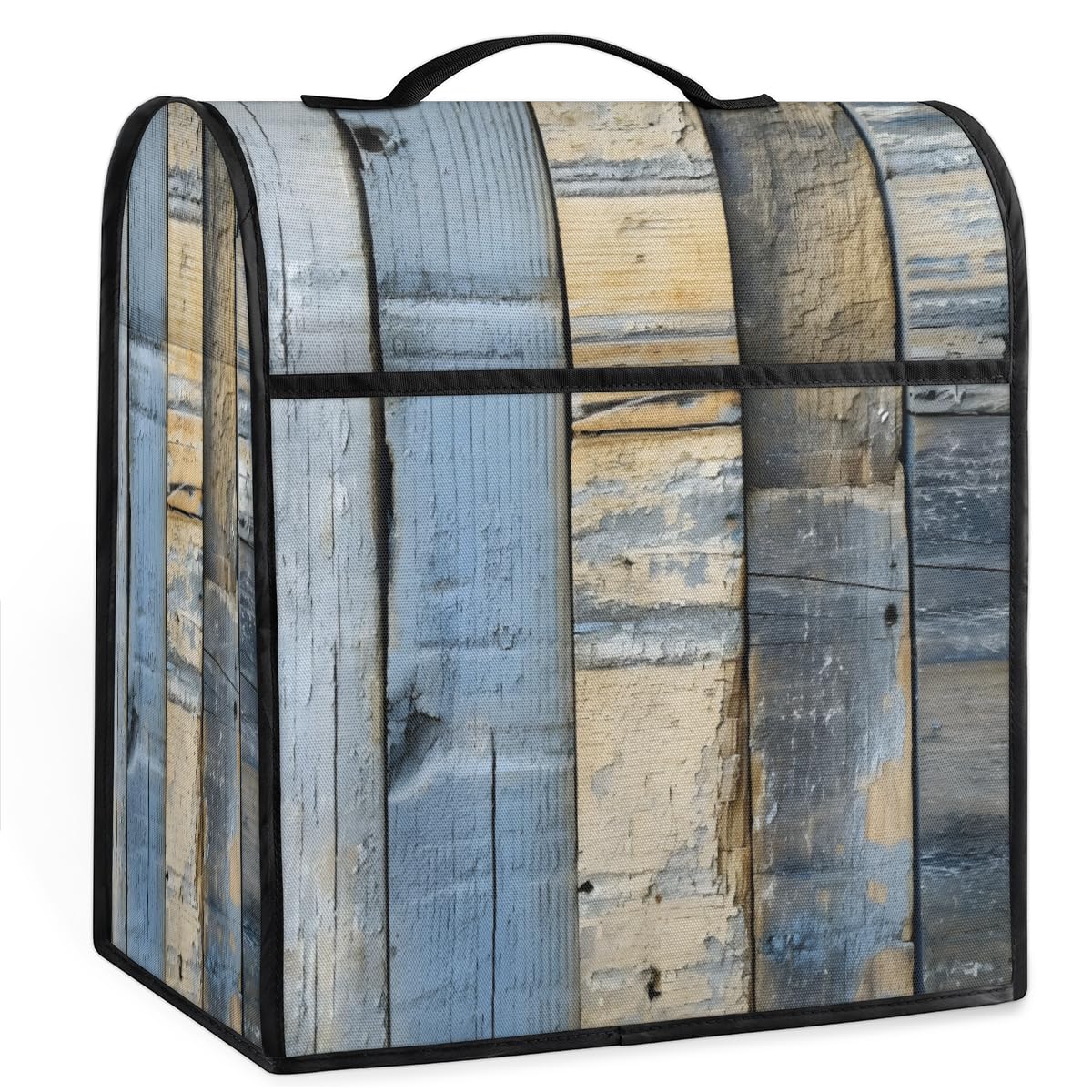 Coffee Maker Cover Vintage Wood Kitchen Appliance Covers Small Appliance Covers Blender Cover Juicer Cover Dust Covers for Kitchen Appliances with Top Handle and Pockets,Washable,B473
