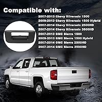 Vista 2 de PIT66 Bisel de manija de puerta trasera negra compatible con Chevy Silverado/GMC Sierra GM1916107 2007 2008 2009 2010 2011 2012 2013 2014