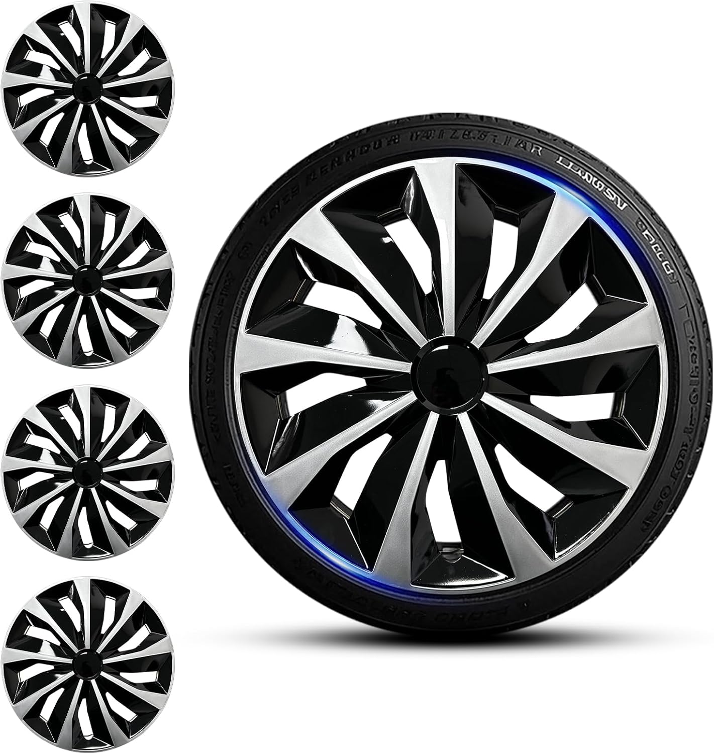 Hubcaps 15 Inch Fit for R15 Iron Wheels Universal ABS Plastic Wheel Covers Set of 4 Snap-On Rim Caps for Most Cars Trucks SUV Sedans 4Pcs 15 Inch Wheel Covers Rims Hubcaps Direct Replacement