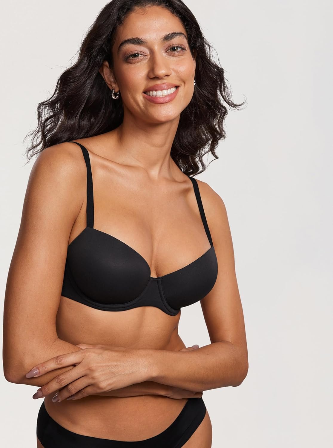 DOBREVA Women's Lightly Padded Balconette Bra Tshirt Supportive Demi Underwire Plus Size - Image 2