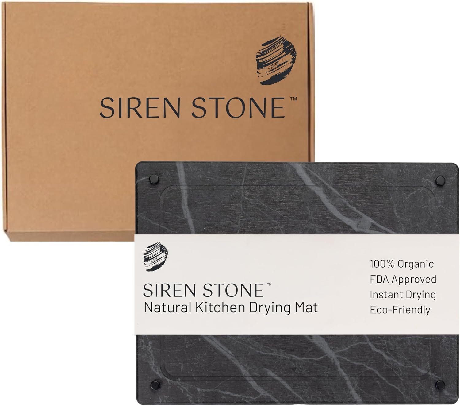 Natural Dish Drying Mat – Eco-Friendly, Rapid-Dry Technology | Modern Design | Non-Toxic | BPA-Free Kitchen Mat by Female-Founded USA Brand | Durable & Sustainable