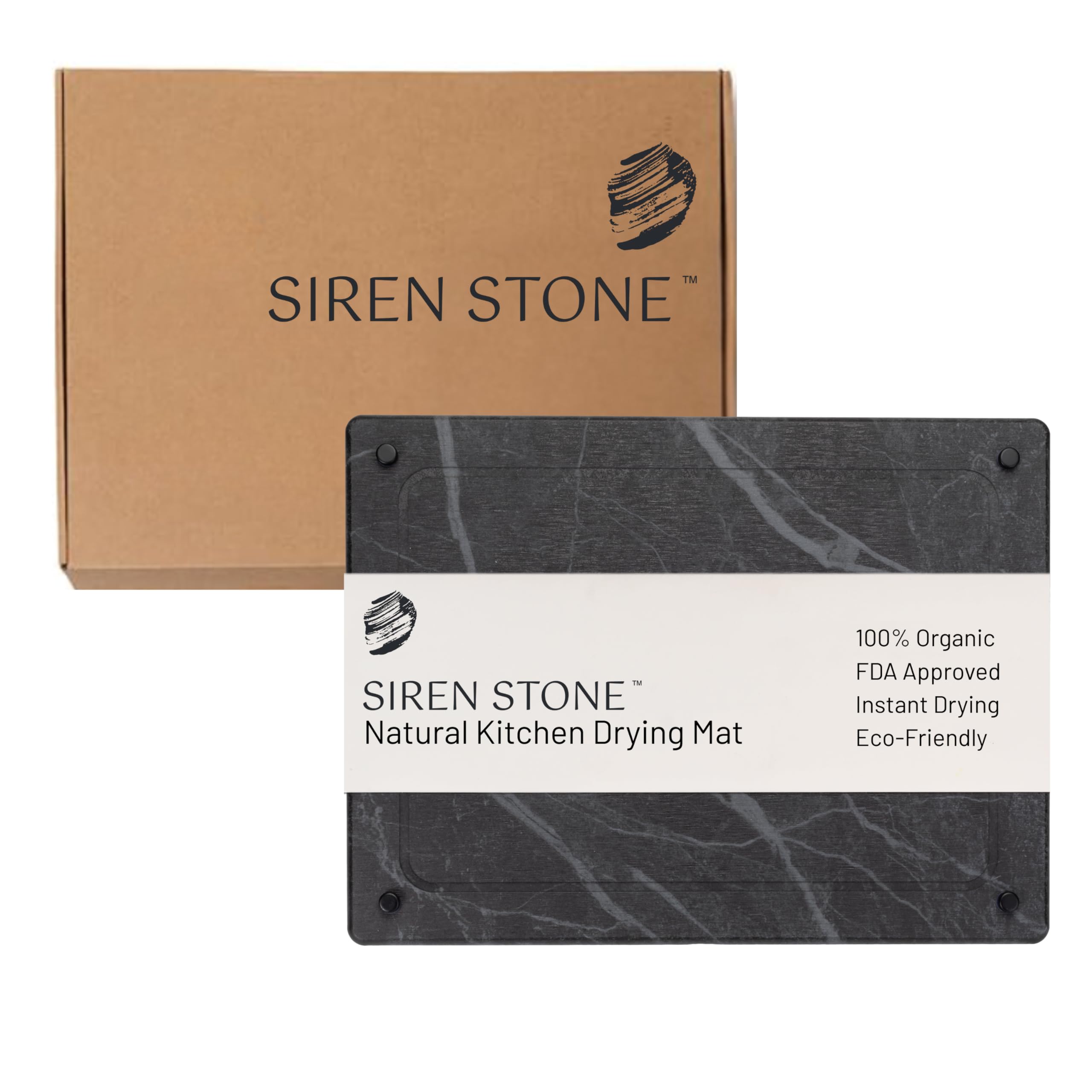 Siren Stone Natural Stone Dish Drying Mat