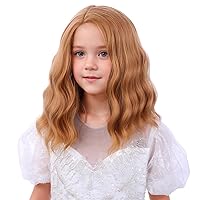 Vista 20 de Peluca rubia para niños, peluca ondulada corta y rizada para niñas, pelucas rubias doradas, pelucas de corte Bob rubio con raya lateral