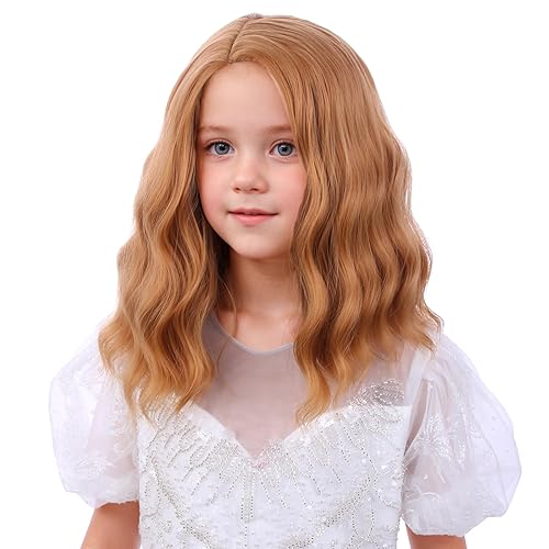 Miniatura 20 de Peluca rubia para niños, peluca ondulada corta y rizada para niñas, pelucas rubias doradas, pelucas de corte Bob rubio con raya lateral Rubio,Rubio
