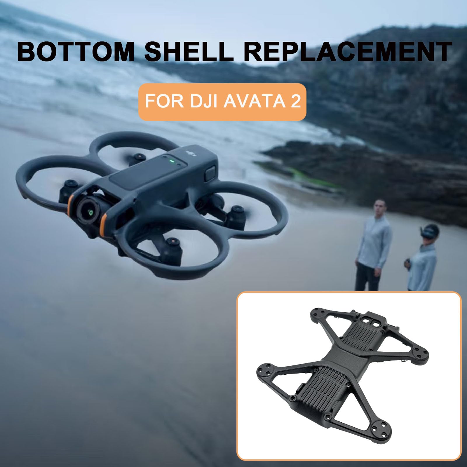 ZWLLKJGS DJI AVATA 2 Genuine Replacement Floor Cover Frame Repair Parts (Without Housing Screws), gray - Image 2