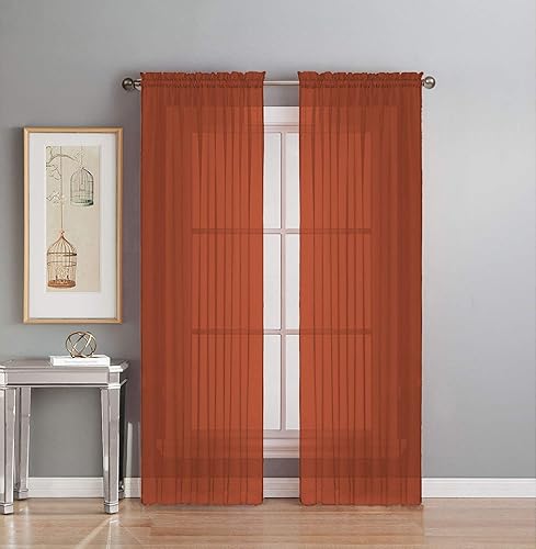 Interior Trends 2 Piece Fully Stitched Sheer Voile Window Panel