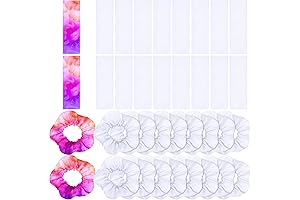 36-Piece Tie Dye White Scrunchies and White Stretchy Headband Set