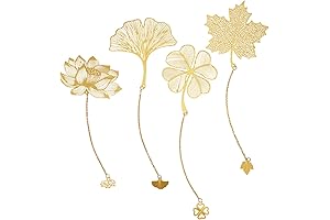 4-Pack Golden Hollow Metal Bookmark