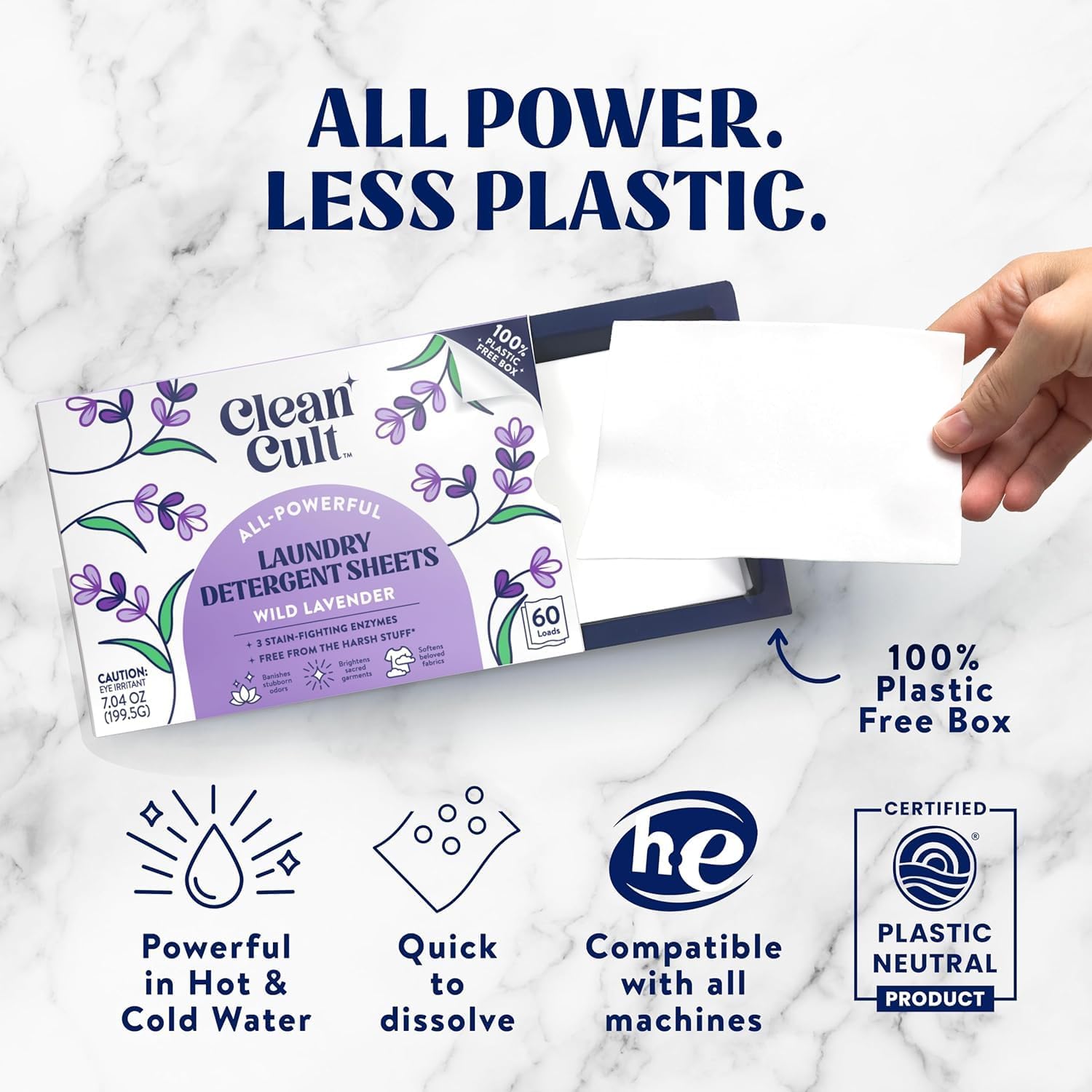 Bundle of Cleancult Laundry Detergent Refills (32oz, 1 Pack) - Wild Lavender + Cleancult Laundry Detergent Sheets - Wild Lavender Scent - 60 Loads