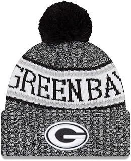New Era NFL Green Bay Packers Authentic 2018 Black/White Sideline Sport Knit Wintermütze