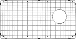 Serene Valley Sink Bottom Grid 28-1/4" x 14-3/8" Side Drain, 3/8" Corner Radius NDG2814S - Premium 304 Stainless Steel Protector