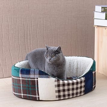 Amazon People Pets ペットベッド 猫 ベッド 犬 ベッド ペットクッション ペットソファー ふわふわ 楕円型 通年タイプ 滑り止め 丸洗い 柔らかい 取り外し可能 夏 M People Pets ベッド ソファ 通販