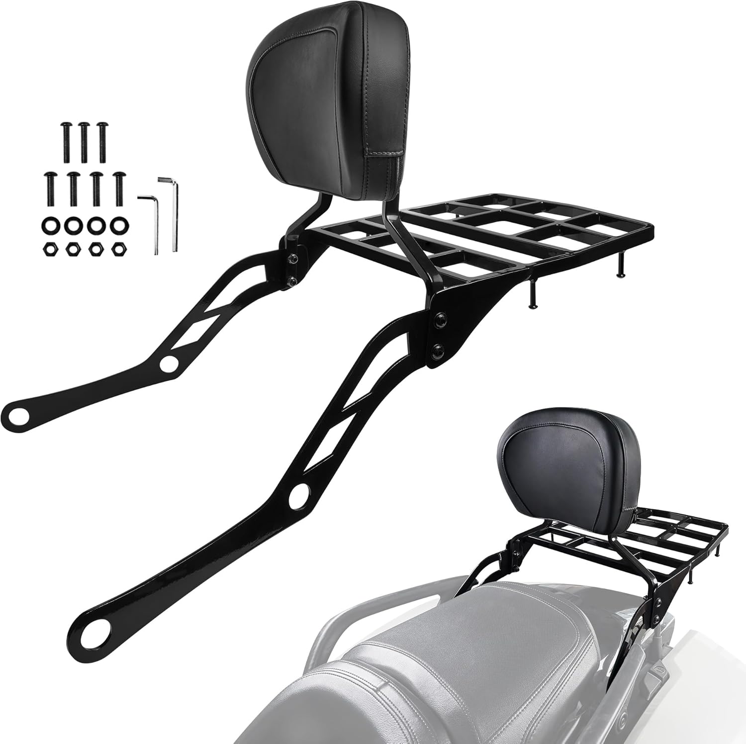 F3 Sissy Bar Rear Passenger Backrest w/Luggage Rack for Can Am Spyder F3/ F3S/F3T 2015+ Models Accessories