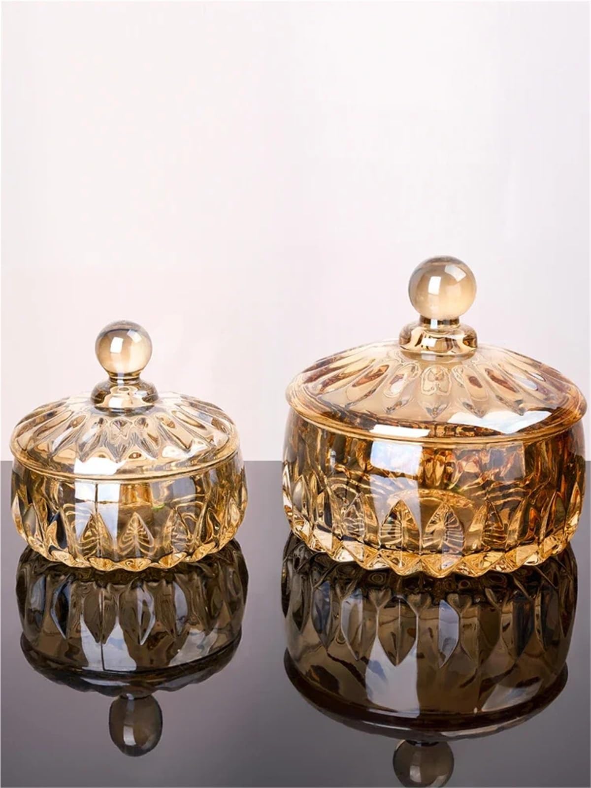 Bonbonglas Kreative Candy Jar Kristall Glas Candy Boxs Haushalt Transparent Zucker Jar Snack Lagerung Flaschen Mit Deckel for Lebensmittel Lagerung FüR SüßWaren(Clear,10.5 * 11.5cm)