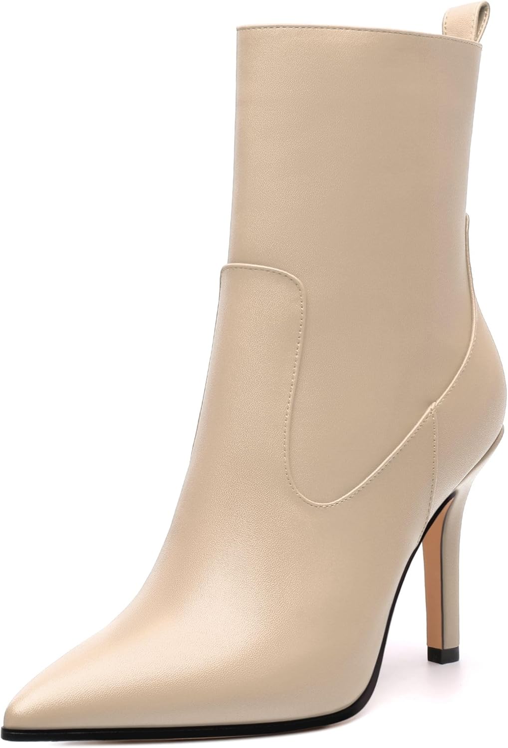 Womens Ankle Boots, Pointed Toe High Heel Ankle Booties for Women, Womens Stilettos Short Boots Zipper 3.6",Women Shoes for Workpalce, Street and Banquet.