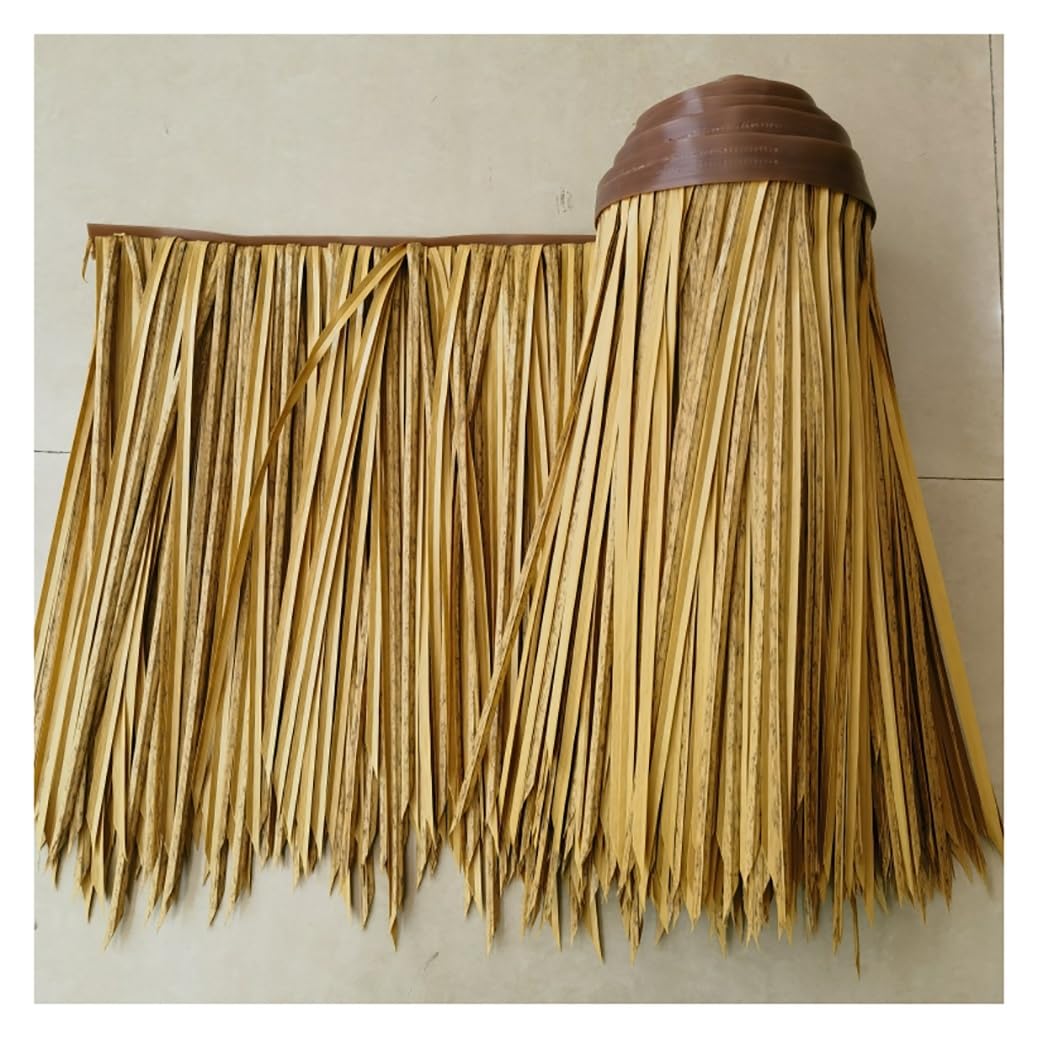 Toiture en chaume synthétique jaune anti-moisissure en grand rouleau 0.5x30m pour abri de jardin