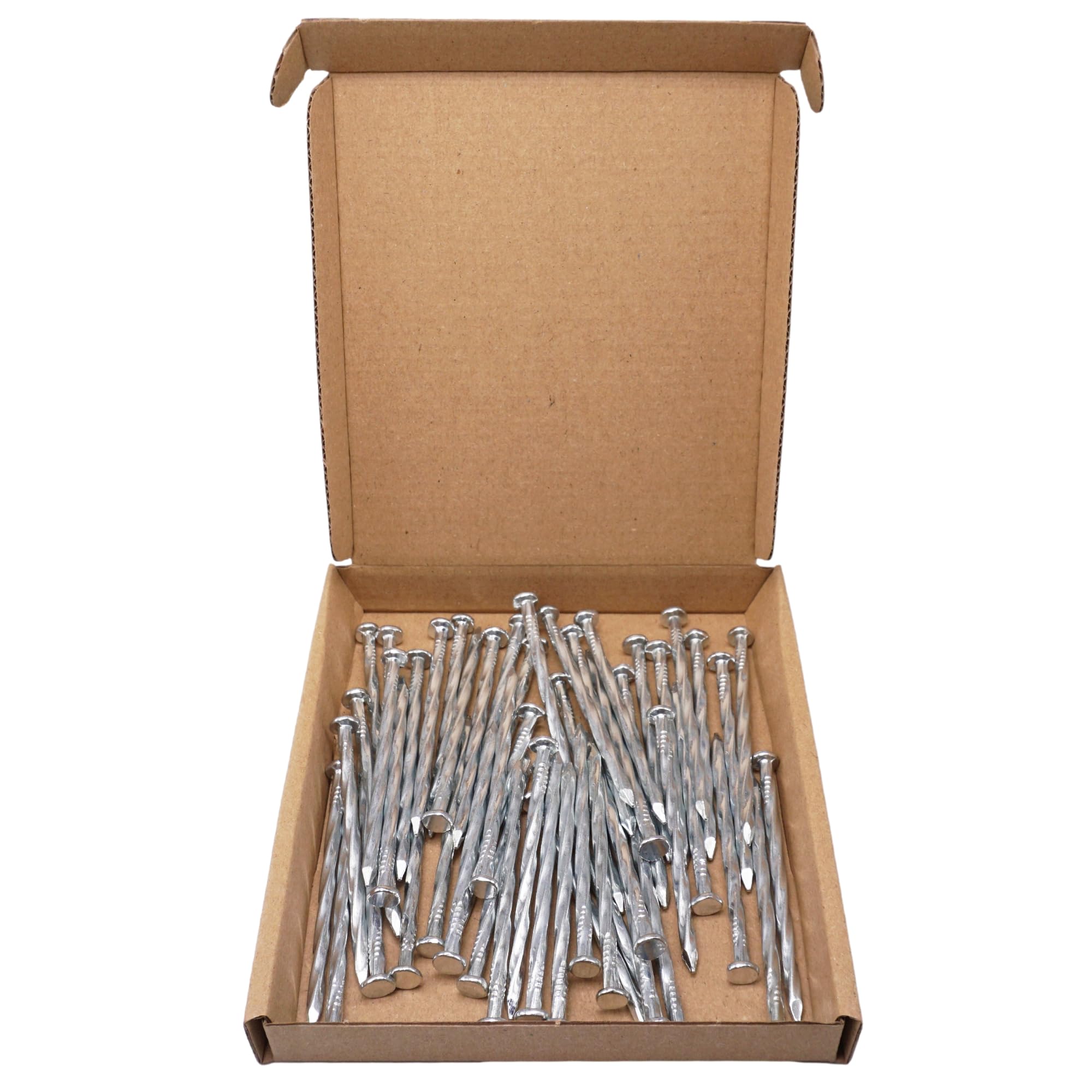 SKIR'CO (50 pcs) Square Twisted Steel Nails 3.8 x 70 mm, Zinc Plated Steel Nails, Woodworking Nails, Square Twist Nails - Image 4