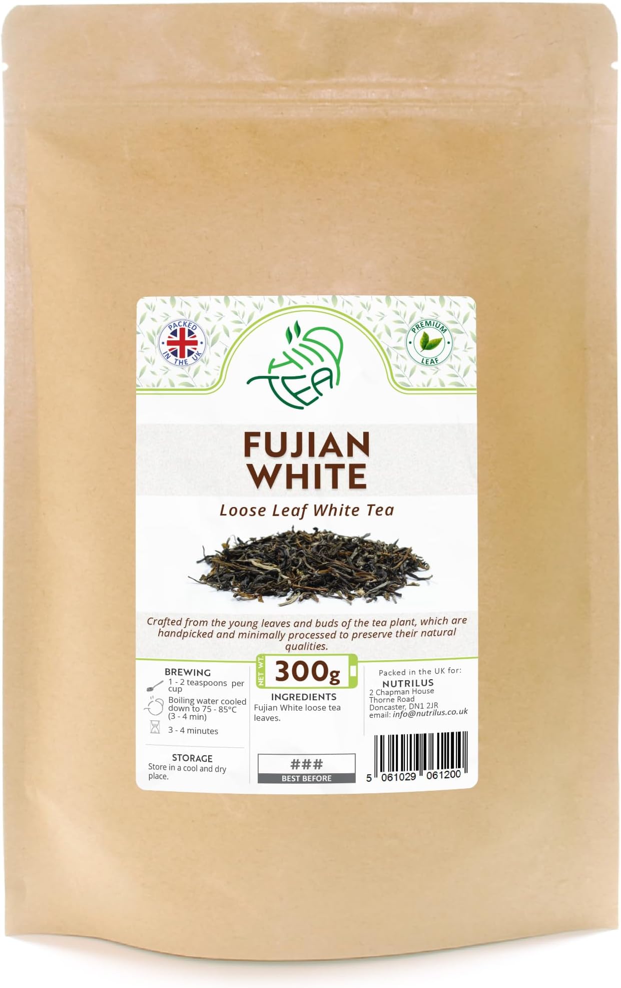 Fujian White Loose Leaf Tea – Premium Chinese Loose Leaves White Tea (300g)