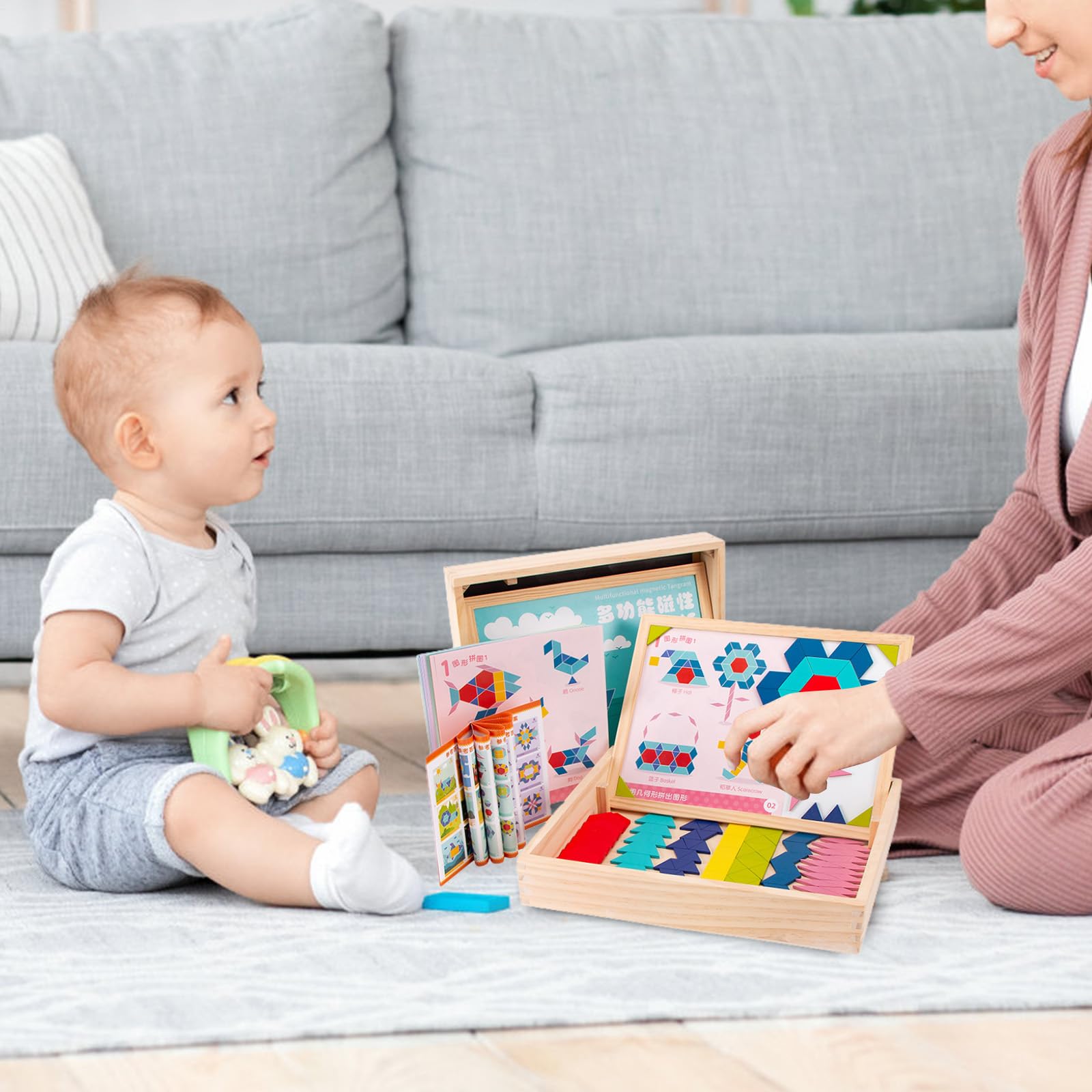 Bloques De Patrones para Niños 210 Piezas Magnéticas Multicolor Educativo