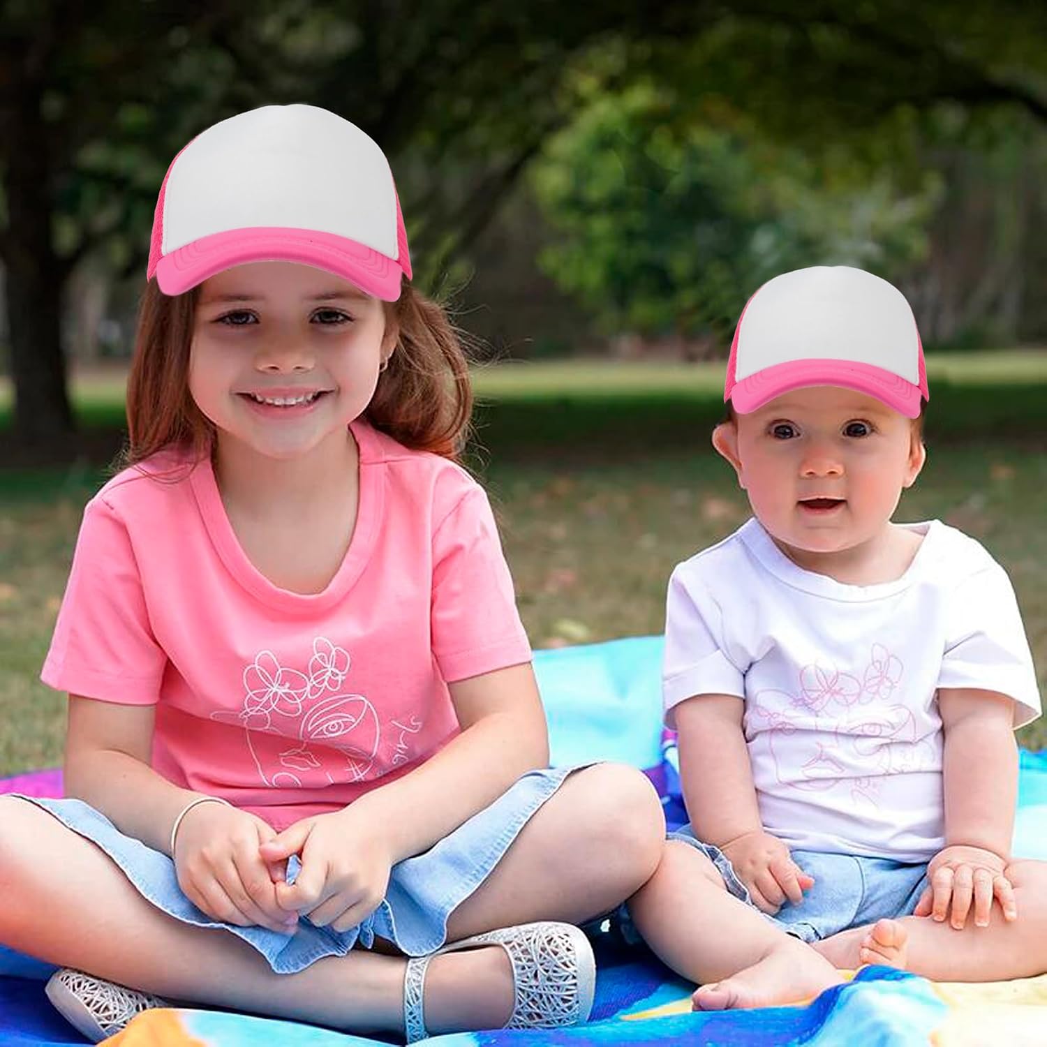 Kids-Girls Trucker-Hat Adjustable-Baseball-Cap Toddler-Boys Outdoor-Summer - Mesh Sun Hats Fit for 2-6 Years