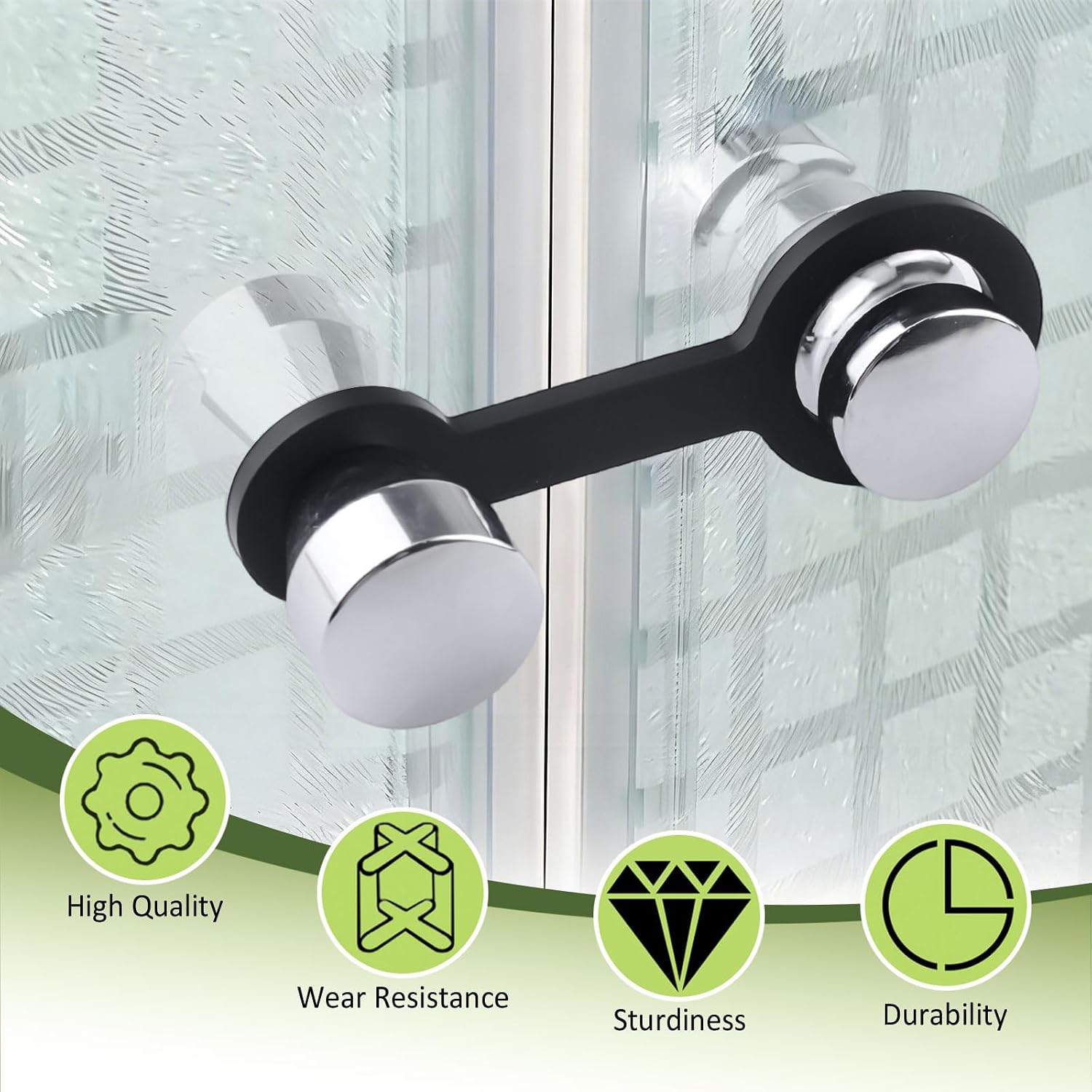 Shower Glass Door Handle Kit, 1 Set RV Shower Door Handle and Travel Strap Double Sided Doors Knob for Home, RV Bathroom image 3