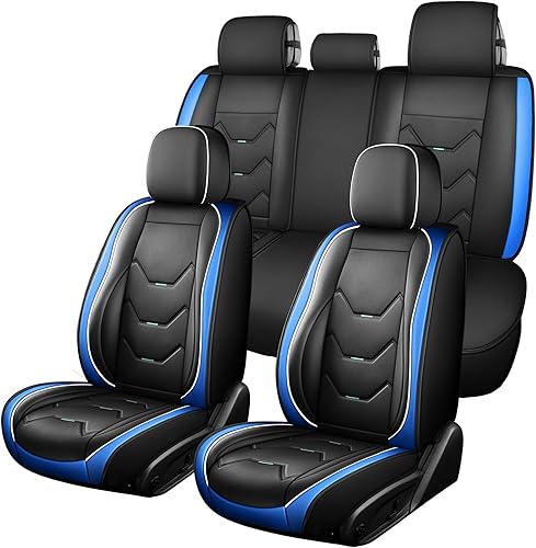 Miniatura 2 de otoez Juego completo de fundas de asiento de automóvil, 5 asientos de cuero para automóvil, cojín de asiento de automóvil, protector de asiento