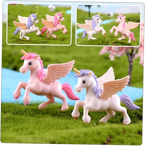 Miniatura 8 de Abaodam 24 Pcs Unicorn Garden Animal Tiny Unicorn Rainbow Cupcake Toppers Animal Collectble Figure Unicorn Party Favors Gifts Cakes Topper Party