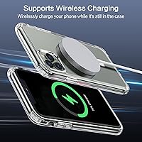 Vista 3 de Funda magnética transparente para iPhone 11 Pro Max de 6.5 pulgadas con carga inalámbrica Mag-Safe, cubierta de silicona suave TPU, fuerte magnético
