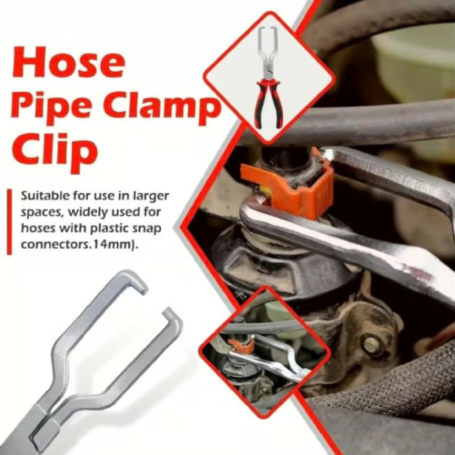 Professional Hose Clamp Pliers Kit, Automotive Oil Pipe Wrench Remover Set with Spring Loaded Handle for Car Coolant Radiator Heater, Filter, Water & Oil Hose