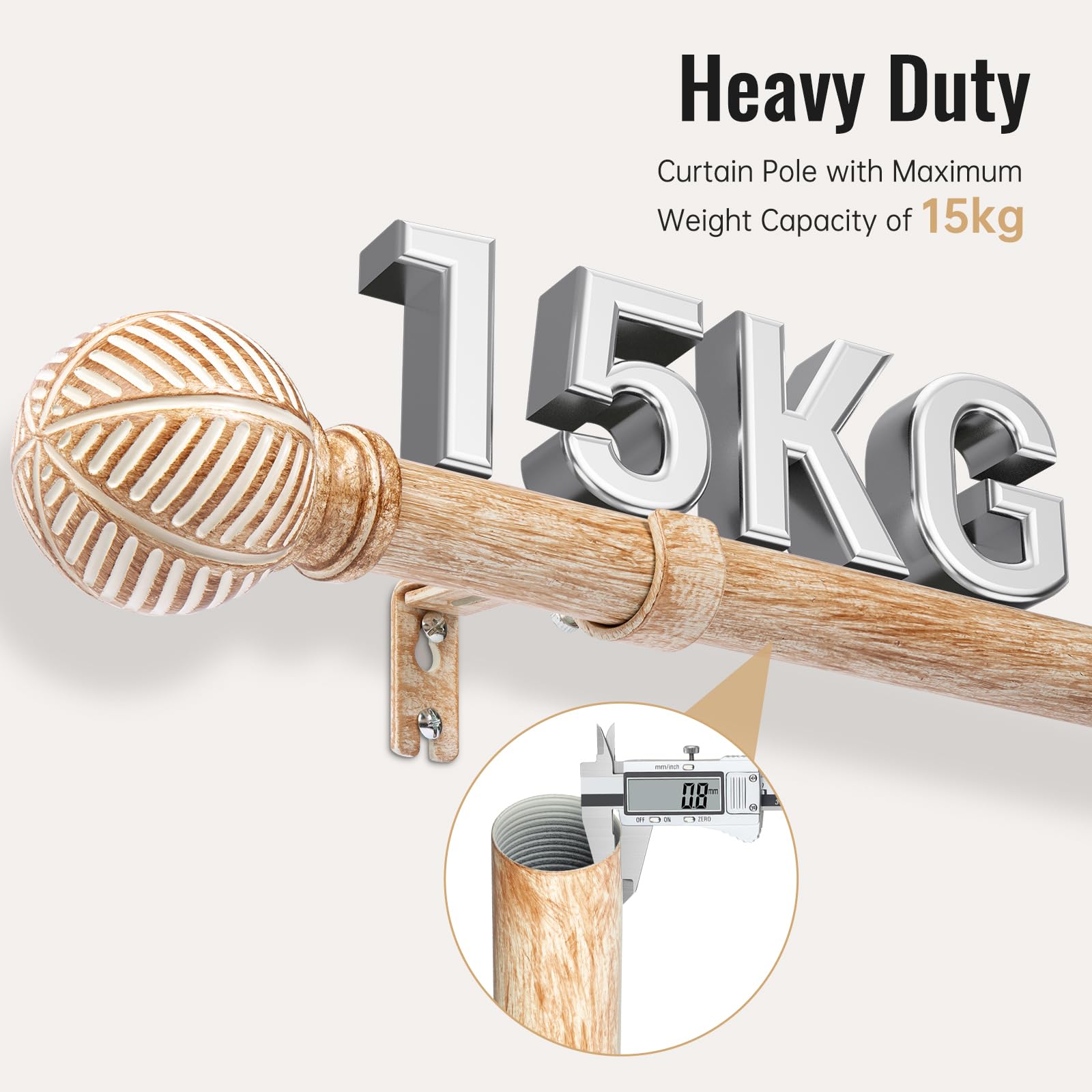 Basics Bastone Per Tenda Estensibile Con Terminali Rotondi, Da 183 A 366 Cm, Nichel - Foto 14