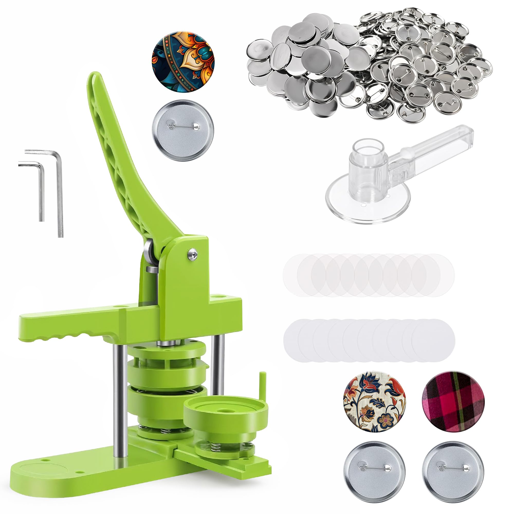 WedDecor Machine à badges de 58 mm, kit de presse à épingles, outil de fabrication de badges multi-tailles avec pièces de bouton de 58 mm, coupe-cercle pour mariages, collectes de fonds, marque et