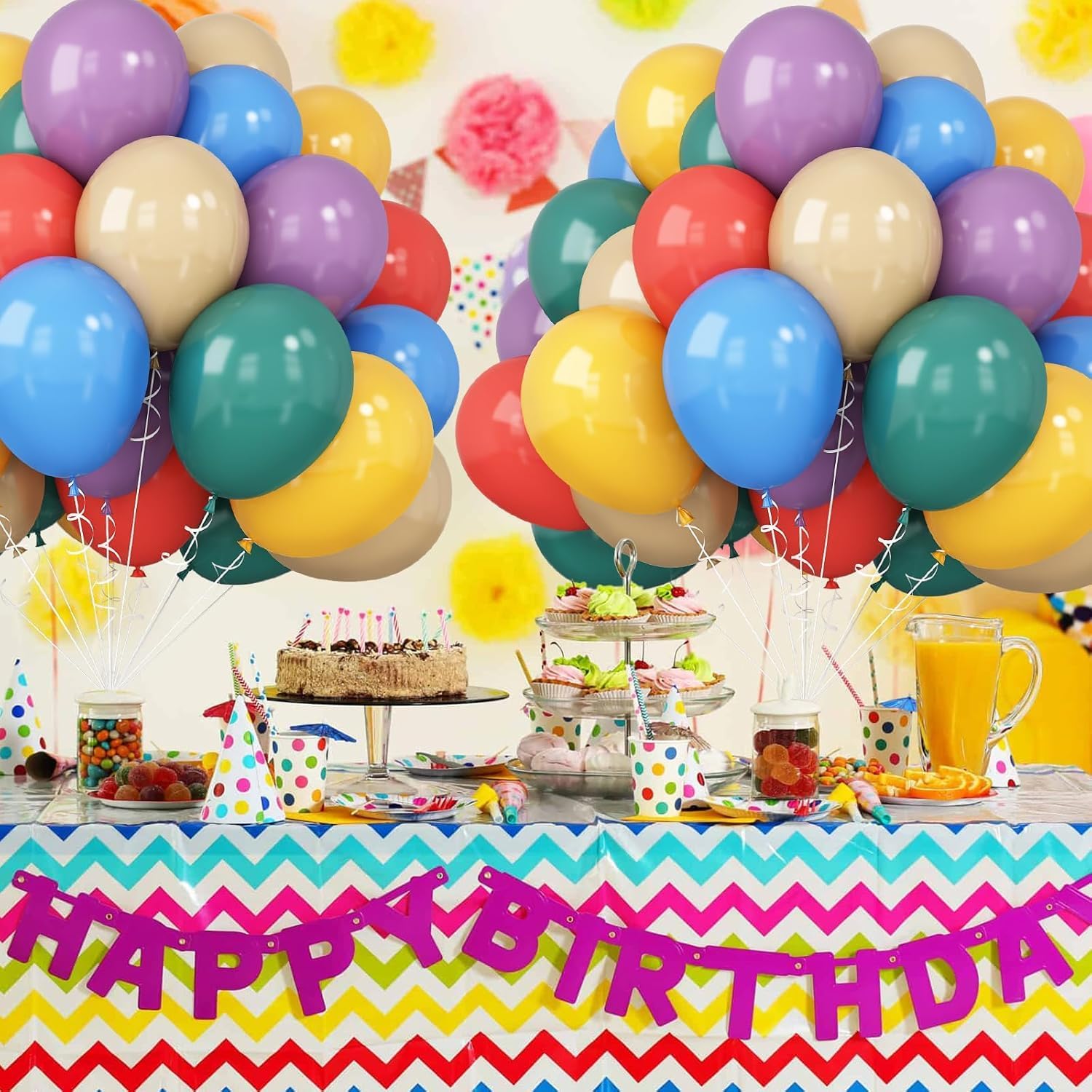 Colorful Balloons Rainbow Assorted Color Latex Balloons Set 60pcs 12inch Blush Blue Nude Light Purple Orange Yellow Helium Mixed Colored Balloon Boho Birthday Party Decoration Here Comes the Son