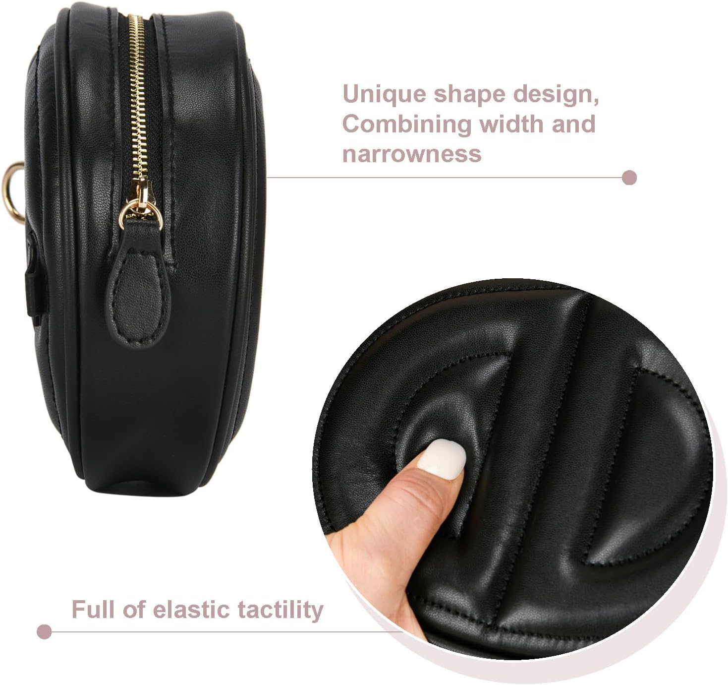 Black H cross bag for women,Fashion Small crossbody pack, Popular exquisite leather belt bag for women. - Image 2