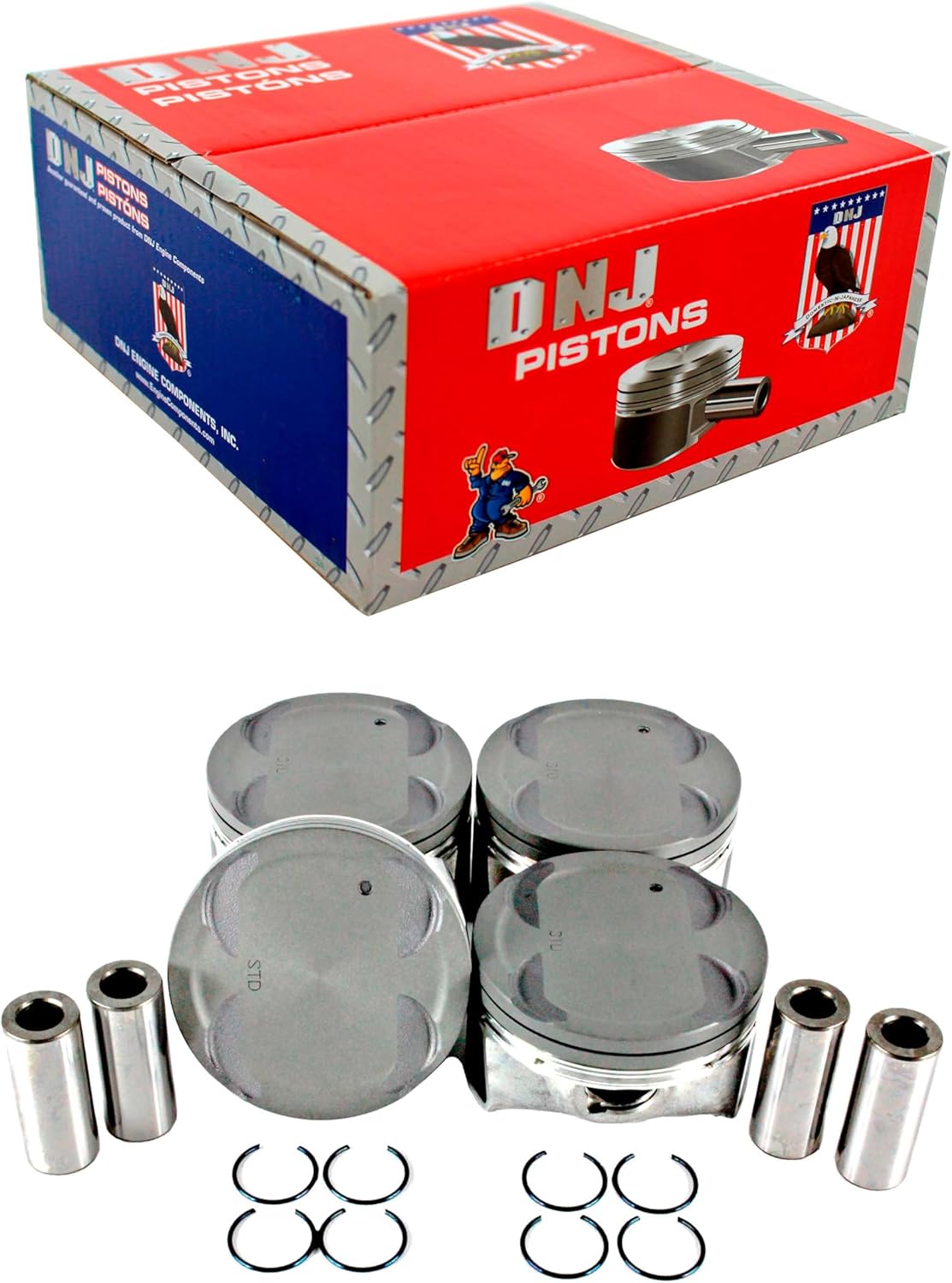 DNJ P193 Piston Set Standard for 2011-2016 Hyundai, Kia Elantra, Elantra Coupe, Elantra GT 1.8L L4 16V DOHC 1797cc