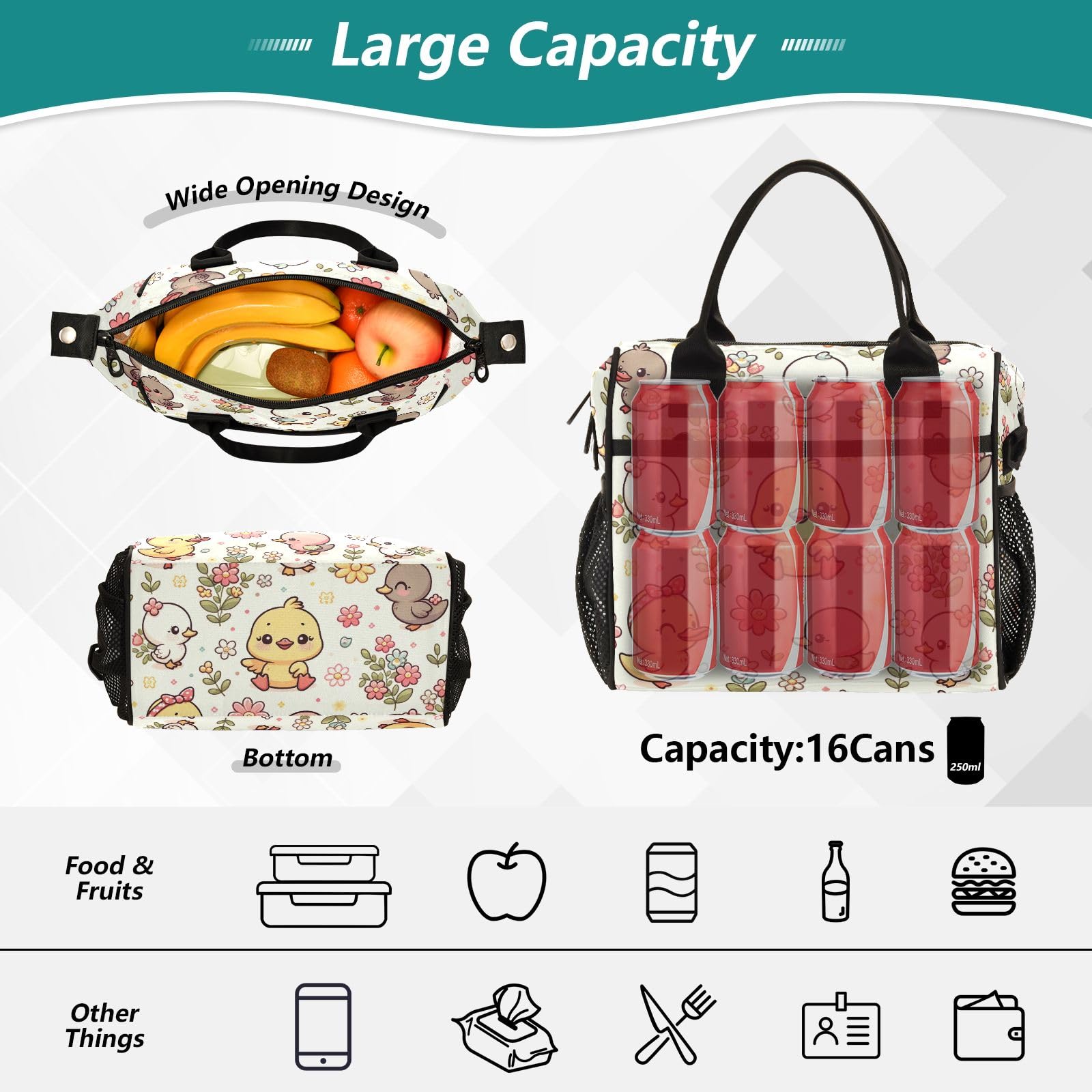 Borsa termica per il pranzo con motivo carino kawaii - Borsa