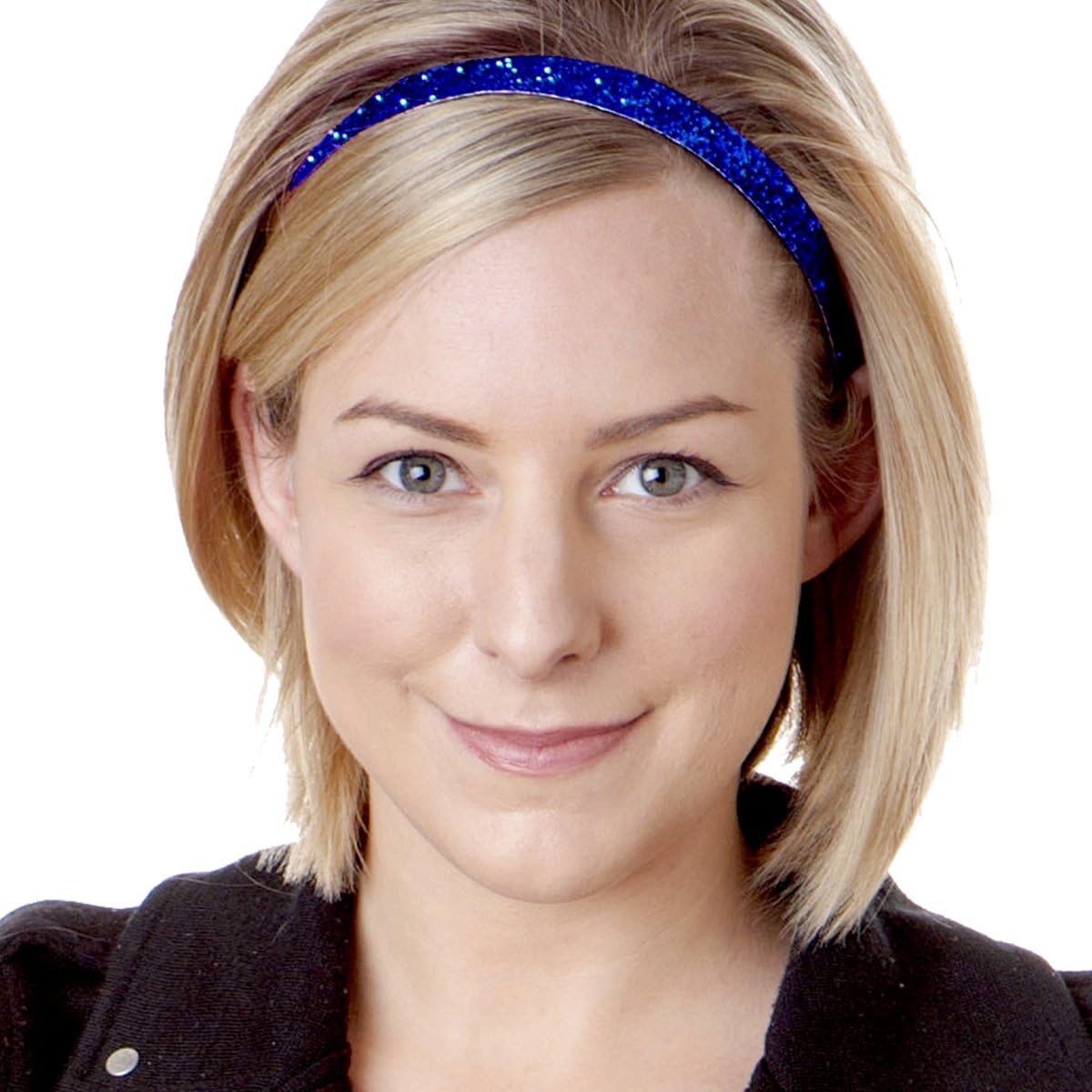 Hipsy Women's Adjustable No Slip Royal Blue Bling Glitter Team Sports Headband Multi Packs