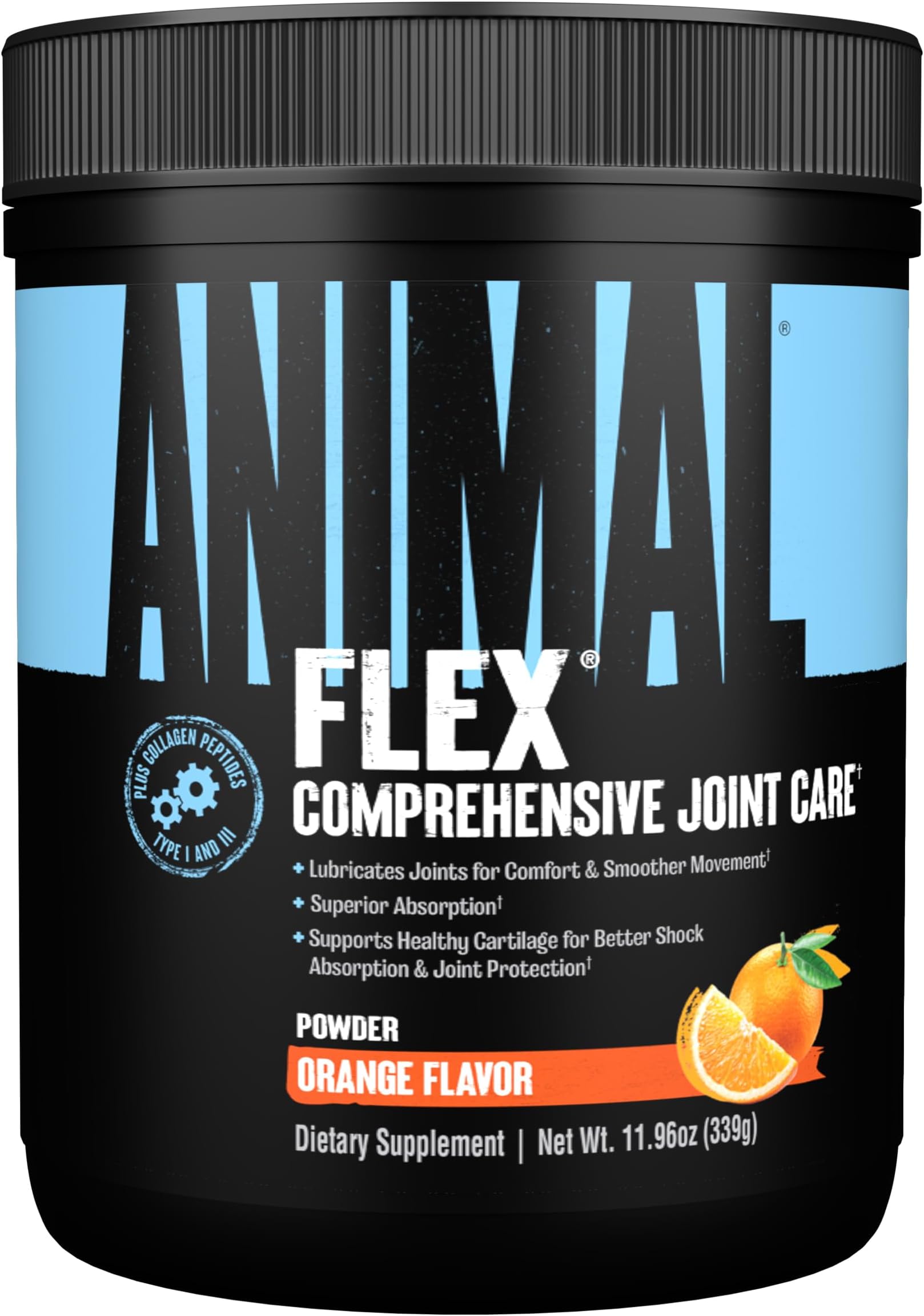 ANIMAL Flex Comprehensive Joint Care - 4 Unique complexes for Joints, Bones, and Cartilage - with Vitamins A and E, glucosamine, Flaxseed Oil, and hyaluronic Acid - Orange, 369g