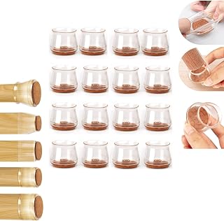 Chair Leg Floor Protectors for Floors,Chair Leg Floor Protectors Small Round and Square,Furniture Sliders for Hardwood Floors and Carpet,Silicone Chair Leg Protectors for Protecting Floors from Scratches and Noise，Transparent - Small/16PCS