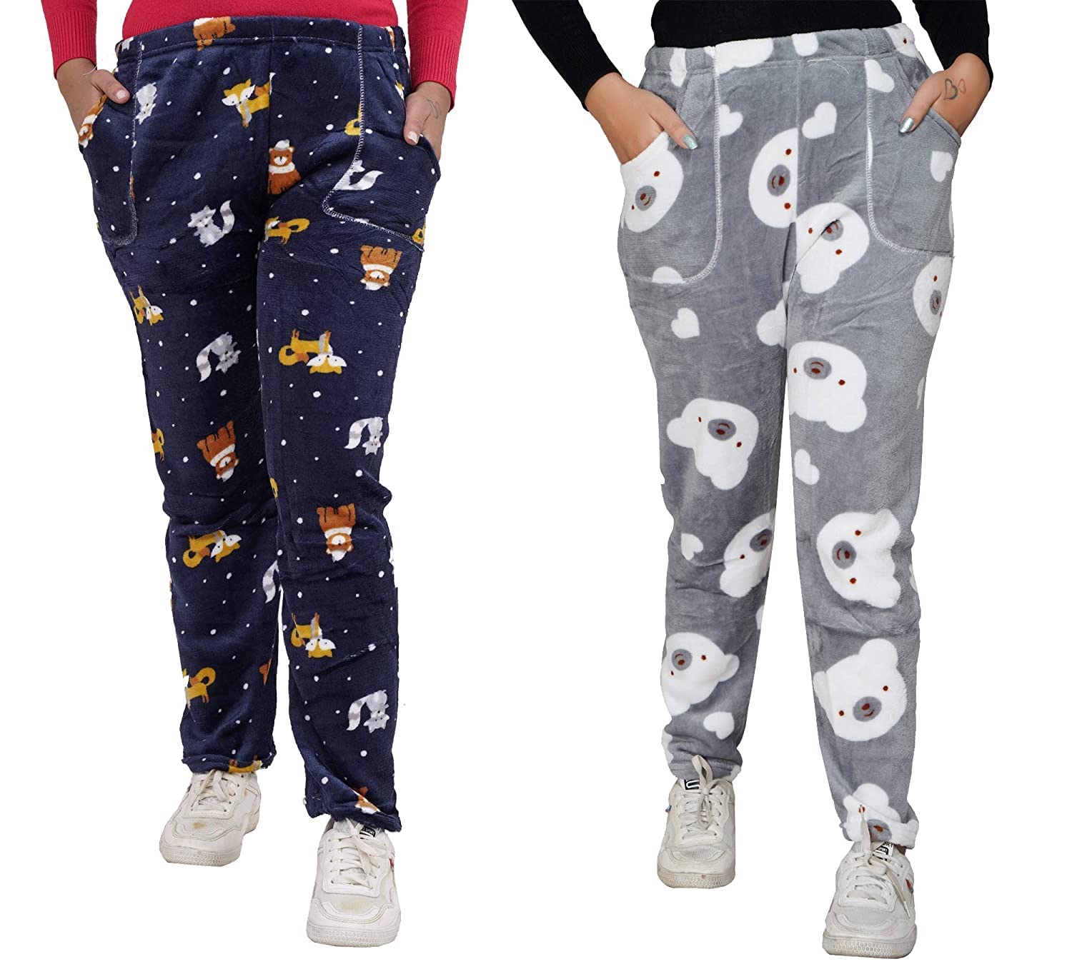 absolute trends (Pack of 2) Size Medium, Women's/Girls/Ladies Hot Winter Woolen Soft Fleece Without Pockets Plus Size Pajamas/Lounge Pants/Night Pants for Women, Print & Color May Different, Size Medium-picture-20