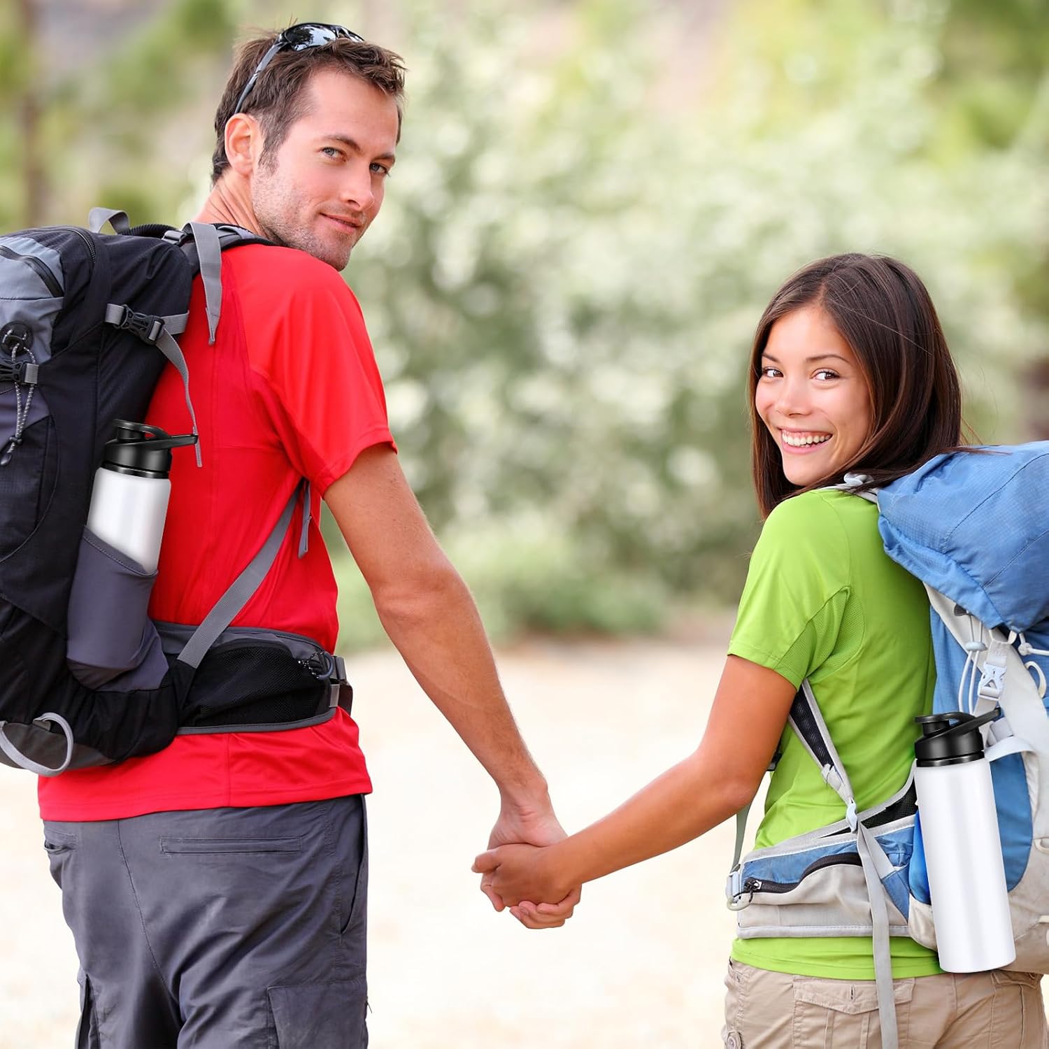 CHENGU 4 Pcs Aluminum Water Bottle 25oz Aluminum Reusable Bottles Lightweight Snap Lid Sports Water Multipack Easy Carry Leak Proof Travel for Gym Camping Hiking Outdoor Fishing (White) - Image 5