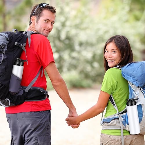 Vista 24 de Chengu 10 botellas de agua de aluminio reutilizables de 24 onzas, operación a granel, para Navidad, al aire libre, botellas de agua deportivas